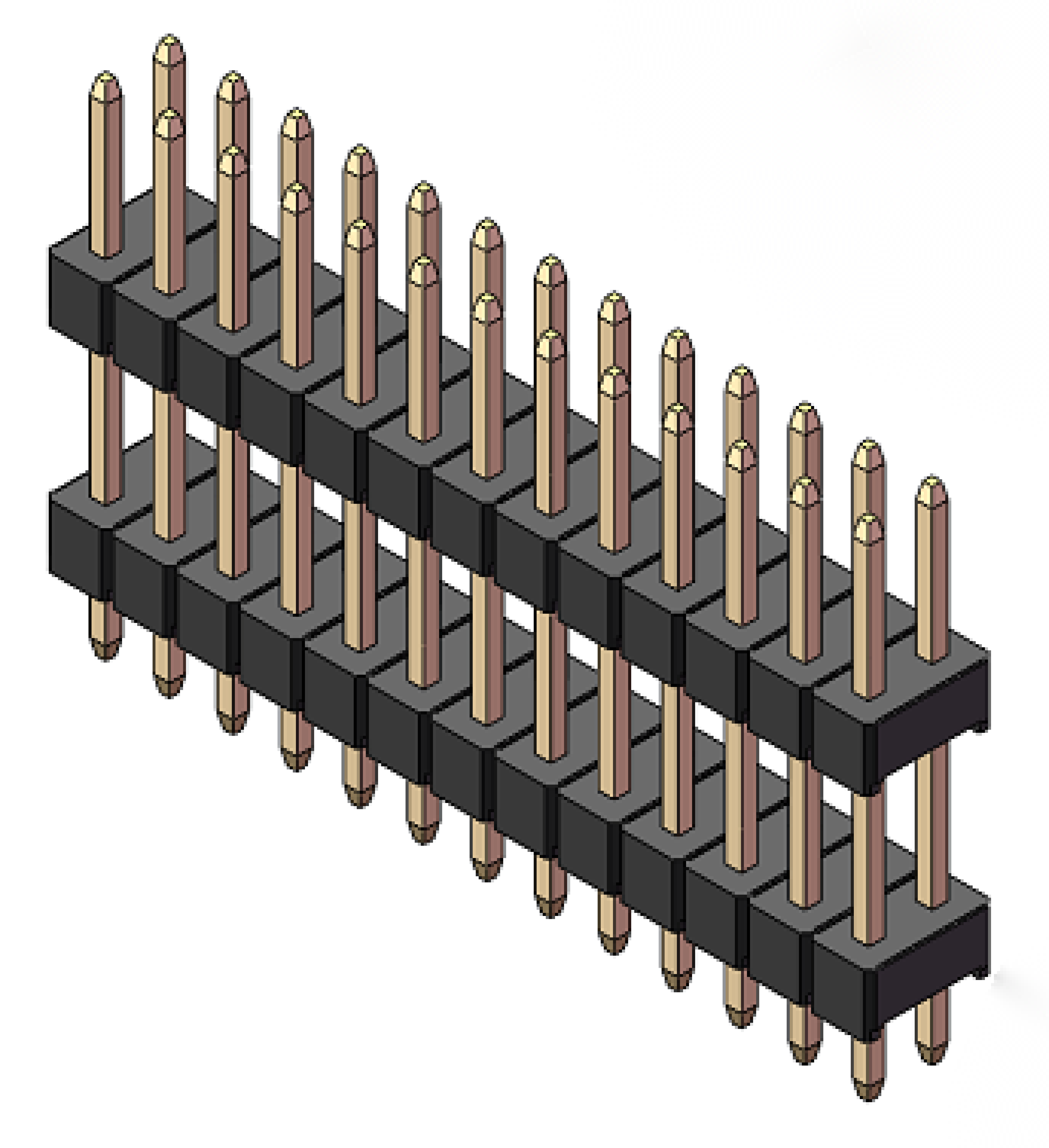 2.54 双排双塑直针